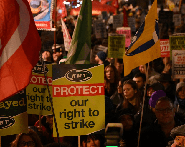 RMT protect our right to strike placard